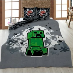 Minecraft® Creeper Sengetøy Grå