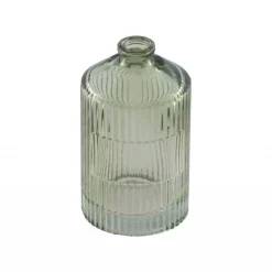 Mini Stripete Glassvase Salviegrønn