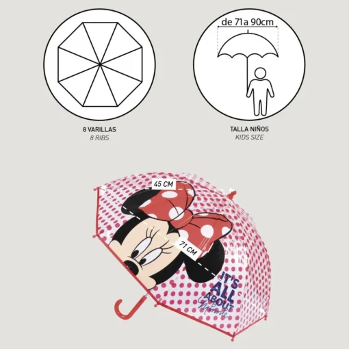 Minnie Mouse® Prikkete Paraply Rød