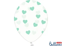 Mintgrønne Hjerter Ballonger Gjennomsiktig