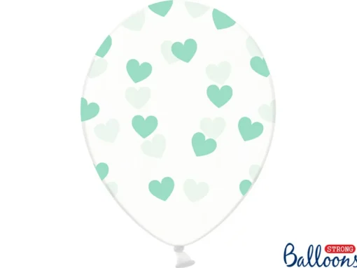 Mintgrønne Hjerter Ballonger Gjennomsiktig