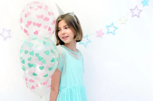 Mintgrønne Hjerter Ballonger Gjennomsiktig