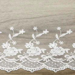 Mønstrete Blondebånd Bordløper Off-white
