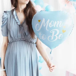Mom To Be Hjerte Folieballong Lyseblå