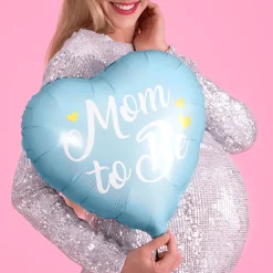 Mom To Be Hjerte Folieballong Lyseblå