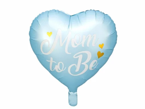Mom To Be Hjerte Folieballong Lyseblå