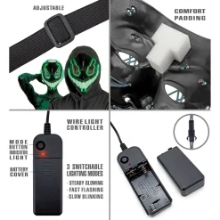Monster LED Maske Grønn