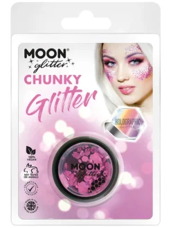 Moon Glitter Store Holografiske Rosa