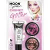 Moon Glitter Store Holografiske Rosa/Rosegull
