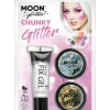 Moon Glitter Store Holografiske Sølv/Gull