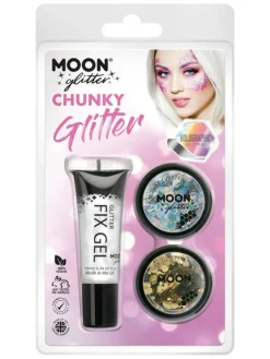 Moon Glitter Store Holografiske Sølv/Gull