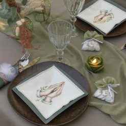 Mousseline Bordløber Beige
