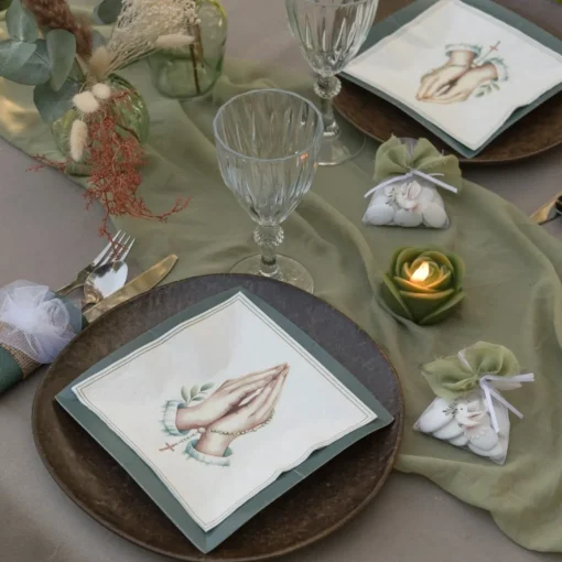 Mousseline Bordløber Beige