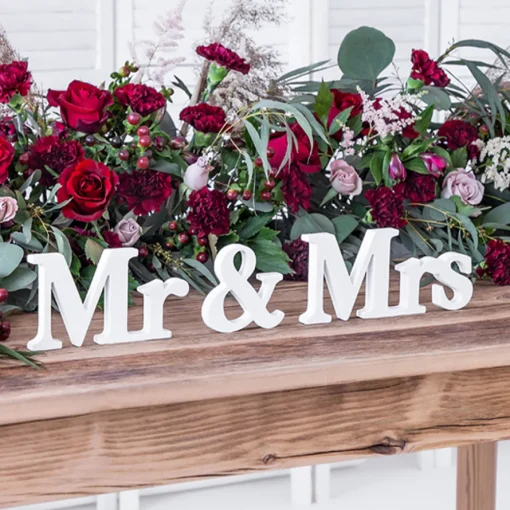 Mr & Mrs Skilt Tre Hvit