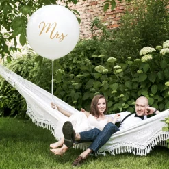 Mrs Kjempe Ballong Hvit og Gull