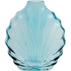 Musling Vase Lyseblå