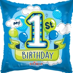 My 1st Birthday Folieballong Blå