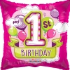 My 1st Birthday Folieballong Rosa