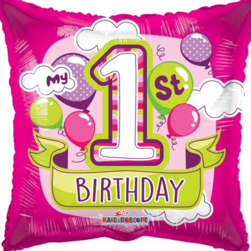 My 1st Birthday Folieballong Rosa