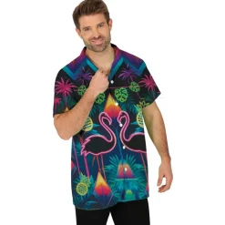 Neon Flamingo Hawaiiskjorte
