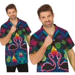 Neon Flamingo Hawaiiskjorte