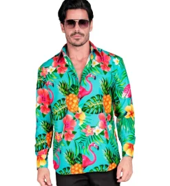 Neon Flamingoskjorte Turkis