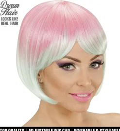 Ombre Parykk Rosa og Turkis