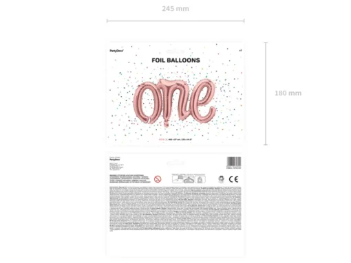 One Folieballong Gullrosa
