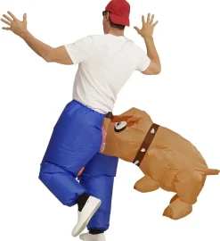 Oppblåsbar Bitende Bulldog Kostyme