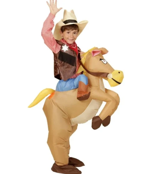 Oppblåsbar Cowboy Hest Barnekostyme
