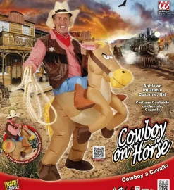 Oppblåsbar Cowboy på Hest Kostyme