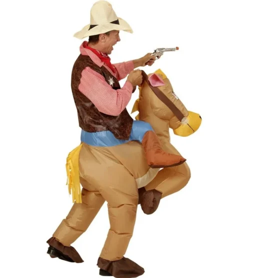 Oppblåsbar Cowboy på Hest Kostyme