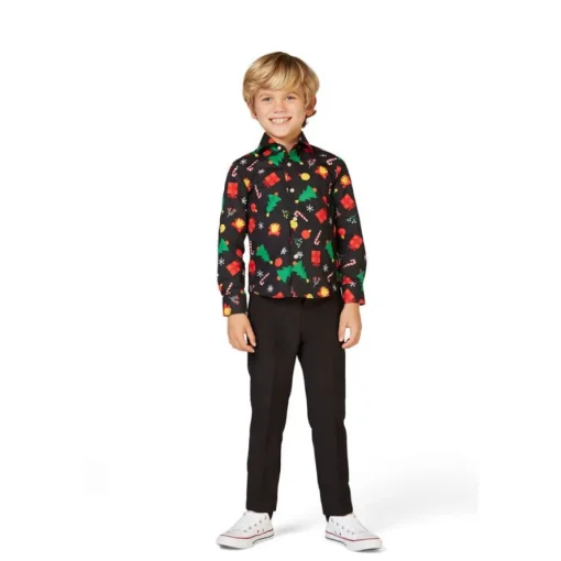 Opposuits® Christmas Icons Black Barneskjorte