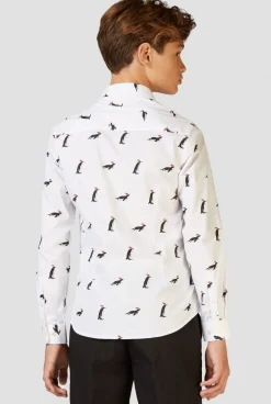 OppoSuits™ Christmas Penguins Skjorte Tenåring