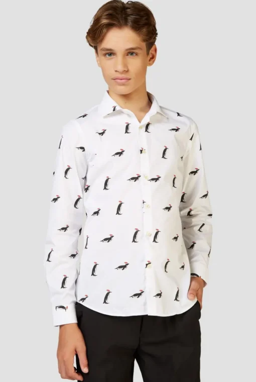 OppoSuits™ Christmas Penguins Skjorte Tenåring