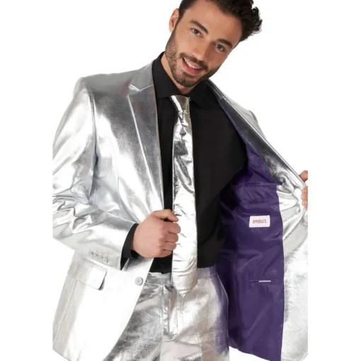 Opposuits® Shiny Silver Jakkesett