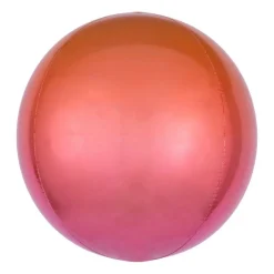 Orbz Folieballong Ombre Rød og Oransje