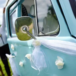 Organza Girlandere Bilpynt Hvit