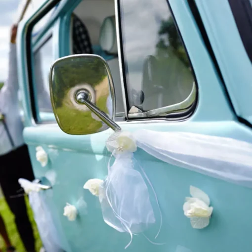 Organza Girlandere Bilpynt Hvit