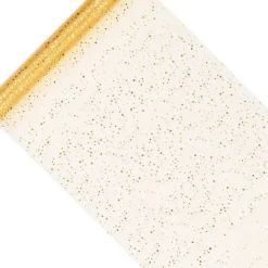 Organza Stoffrull Glitter Gull