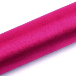 Organza Stoffrull Sjokkrosa