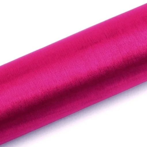 Organza Stoffrull Sjokkrosa