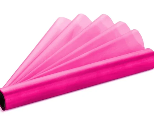 Organza Stoffrull Sjokkrosa