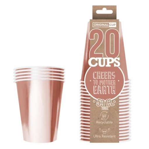 Original Cup Party Pappkrus Gullrosa