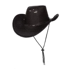 Paljett Cowboyhatt Svart