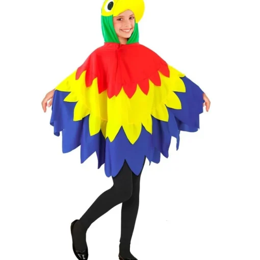 Papegøye Poncho Barnekostyme