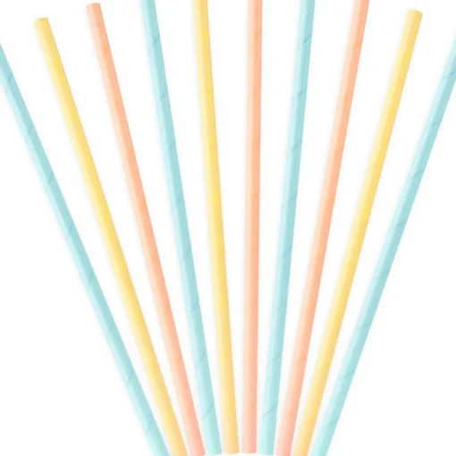 Papirsugerør Pastell Multifarget