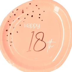 Papptallerkener 18 År Lysrosa Lush Blush