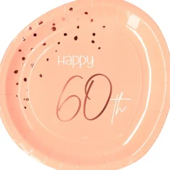 Papptallerkener 60 År Lysrosa Lush Blush
