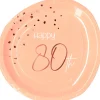Papptallerkener 80 År Lysrosa Lush Blush
